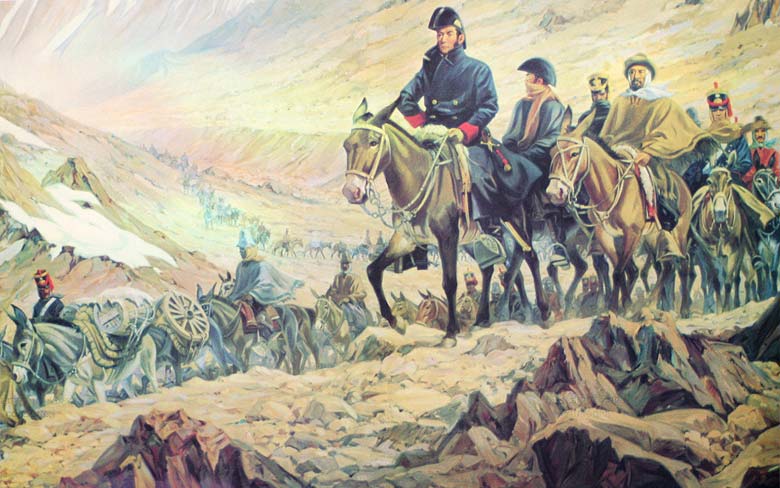 Escena del cruce de los Andes