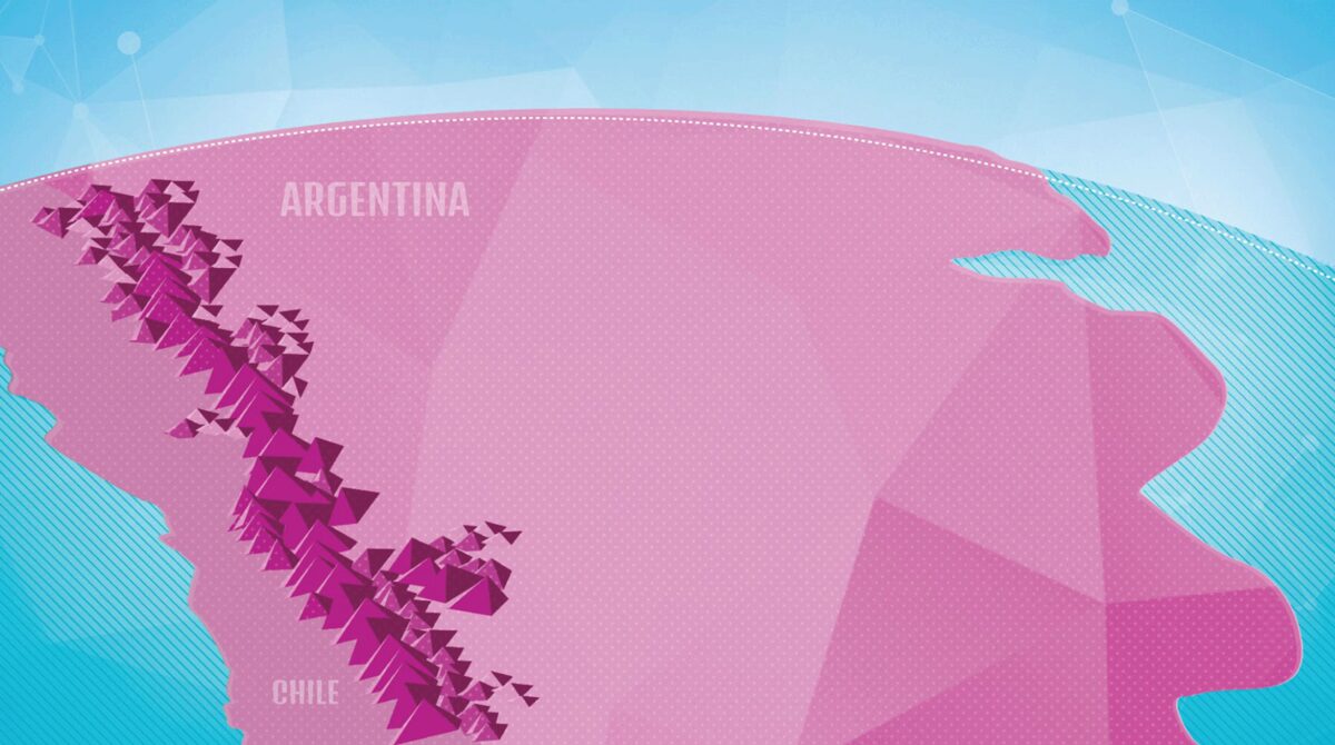 Mapa del cruce de los Andes