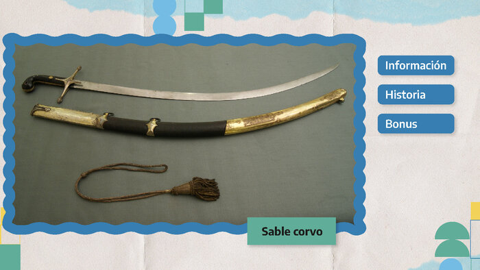 Sable corvo de San Martín en material interactivo del museo